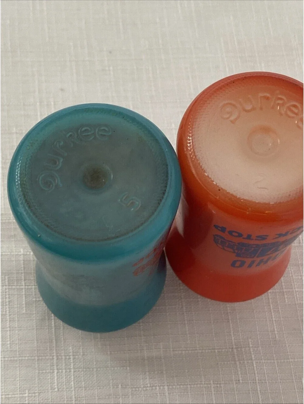 Vtg 70 - 37 Truck Stop Salt & Pepper Shakers Buckeye Lake Ohio Highway Durkee